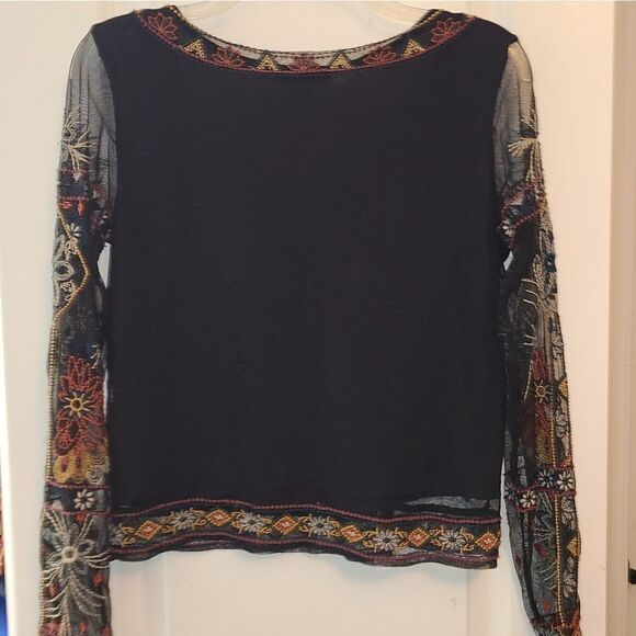 American Eagle Sheer Embroderied Boho Blouse - Picture 9 of 12